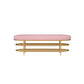13.78" W 17.71" H Glam Entryway Bench Foam Bench with 2 Shelves 47"L x 14"W x 18"H Rose Bloom Clearhalo 'Benches' 'Chairs & Seating' 'furn' 'furn_benches' 'Furniture' 'Living Room Furniture' 5870561