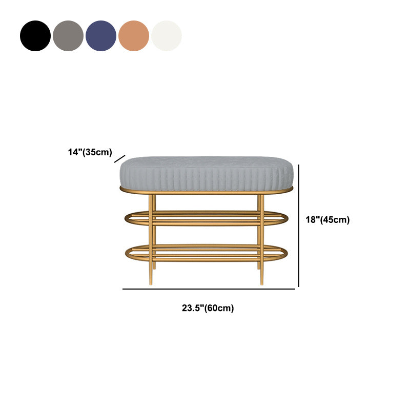 13.78" W 17.71" H Glam Entryway Bench Foam Bench with 2 Shelves Clearhalo 'Benches' 'Chairs & Seating' 'furn' 'furn_benches' 'Furniture' 'Living Room Furniture' 5870563