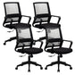 Contemporary Arm Chair Fixed Arms No Distressing Black Office Chair 4 Piece Set Casters Included Clearhalo 'furn' 'furn_office_chair' 'Furniture' 'Office Chairs' 'Office Furniture' 'office_chair' 5870570