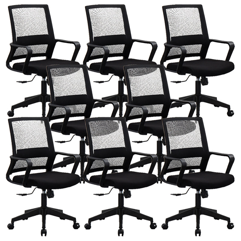 Contemporary Arm Chair Fixed Arms No Distressing Black Office Chair 8 Piece Set Casters Included Clearhalo 'furn' 'furn_office_chair' 'Furniture' 'Office Chairs' 'Office Furniture' 'office_chair' 5870575