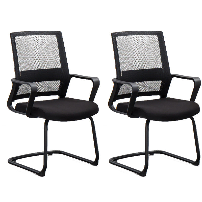 Contemporary Arm Chair Fixed Arms No Distressing Black Office Chair 2 Piece Set Casters Not Included Clearhalo 'furn' 'furn_office_chair' 'Furniture' 'Office Chairs' 'Office Furniture' 'office_chair' 5870578
