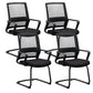 Contemporary Arm Chair Fixed Arms No Distressing Black Office Chair 4 Piece Set Casters Not Included Clearhalo 'furn' 'furn_office_chair' 'Furniture' 'Office Chairs' 'Office Furniture' 'office_chair' 5870580