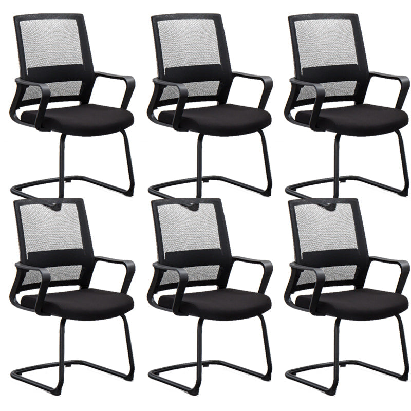 Contemporary Arm Chair Fixed Arms No Distressing Black Office Chair 6 Piece Set Casters Not Included Clearhalo 'furn' 'furn_office_chair' 'Furniture' 'Office Chairs' 'Office Furniture' 'office_chair' 5870583