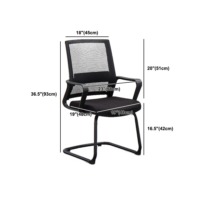 Contemporary Arm Chair Fixed Arms No Distressing Black Office Chair Clearhalo 'furn' 'furn_office_chair' 'Furniture' 'Office Chairs' 'Office Furniture' 'office_chair' 5870587