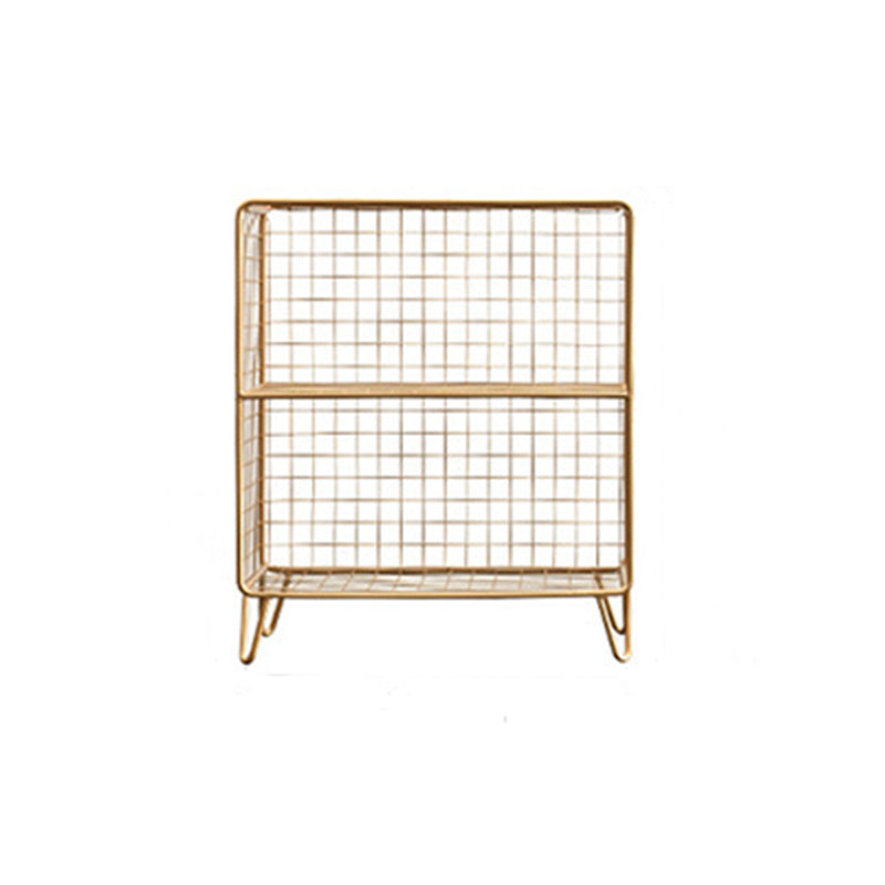 Libreria in acciaio con ripiani da 12 "W Gold Chiusure Back Bookcase per soggiorno