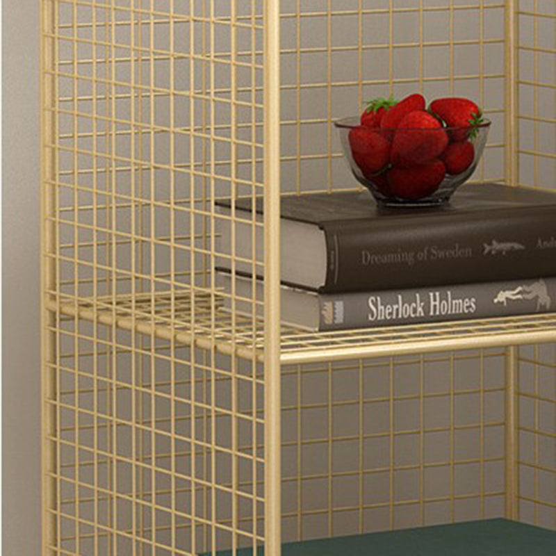 Libreria in acciaio con ripiani da 12 "W Gold Chiusure Back Bookcase per soggiorno