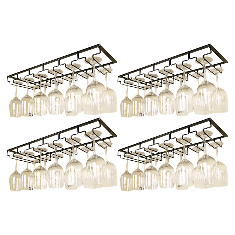 Metal Hanging Glass & Stemware Holder Industrial Single Rail Glass Rack