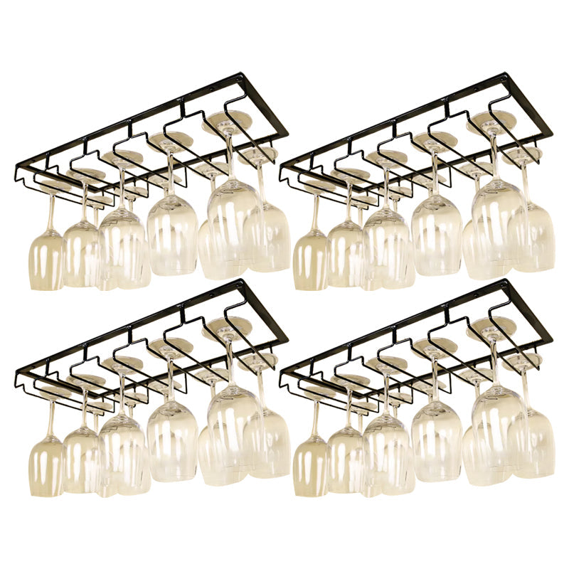 Metal Hanging Glass & Stemware Holder Industrial Single Rail Glass Rack