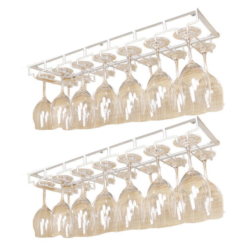 Metal Hanging Glass & Stemware Holder Industrial Single Rail Glass Rack