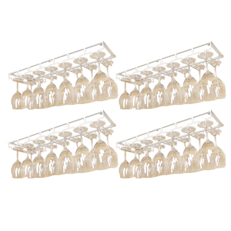 Metal Hanging Glass & Stemware Holder Industrial Single Rail Glass Rack