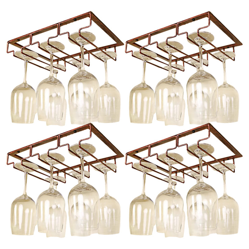 Metal Hanging Glass & Stemware Holder Industrial Single Rail Glass Rack