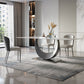 Contemporary Rectangle Dining Table Set Sintered Stone 1/4/7/8 Pieces Dining Set 4 Pieces: Table, 3 Chairs Clearhalo 'Dining Room Sets' 'Dining Tables & Seating' 'dining_room_set' 'furn' 'furn_dining_room_set' 'Furniture' 'Kitchen & Dining Furniture' 5870861