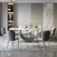 Contemporary Rectangle Dining Table Set Sintered Stone 1/4/7/8 Pieces Dining Set 8 Pieces: Table, 7 Chairs Clearhalo 'Dining Room Sets' 'Dining Tables & Seating' 'dining_room_set' 'furn' 'furn_dining_room_set' 'Furniture' 'Kitchen & Dining Furniture' 5870862