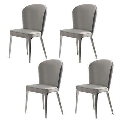 Contemporary Rectangle Dining Table Set Sintered Stone 1/4/7/8 Pieces Dining Set 4 White Chairs Clearhalo 'Dining Room Sets' 'Dining Tables & Seating' 'dining_room_set' 'furn' 'furn_dining_room_set' 'Furniture' 'Kitchen & Dining Furniture' 5870863