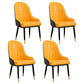 Glam Rectangle 1/3/4/5/7 Pieces Dinette Set Metal Legs Indoor Dining Table Set 4 Orange Chairs Clearhalo 'Dining Room Sets' 'Dining Tables & Seating' 'dining_room_set' 'furn' 'furn_dining_room_set' 'Furniture' 'Kitchen & Dining Furniture' 5870929