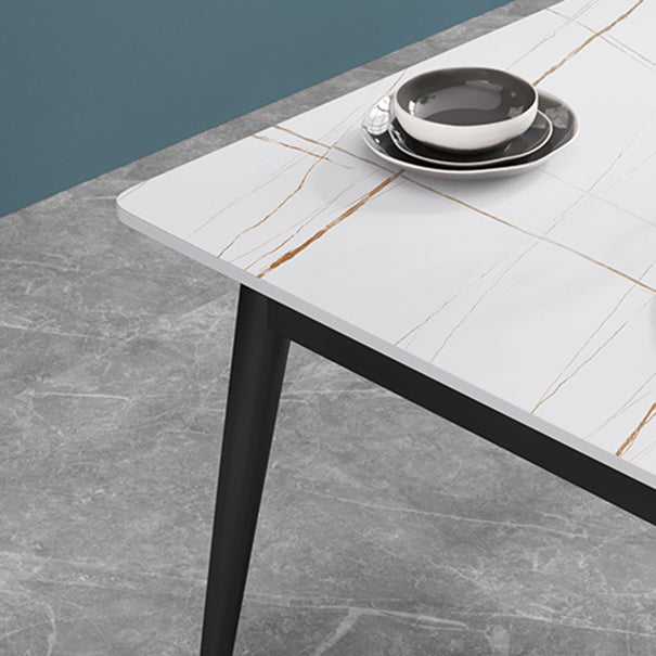 Glam Rectangle 1/3/4/5/7 Pieces Dinette Set Metal Legs Indoor Dining Table Set Clearhalo 'Dining Room Sets' 'Dining Tables & Seating' 'dining_room_set' 'furn' 'furn_dining_room_set' 'Furniture' 'Kitchen & Dining Furniture' 5870930