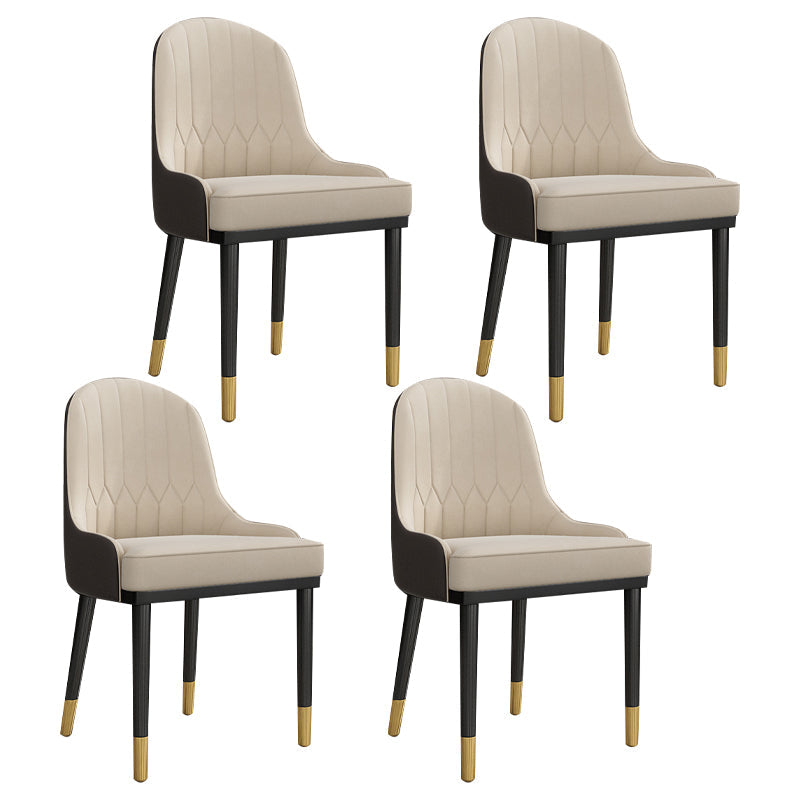 Glam Rectangle 1/3/4/5/7 Pieces Dinette Set Metal Legs Indoor Dining Table Set 4 White Chairs Clearhalo 'Dining Room Sets' 'Dining Tables & Seating' 'dining_room_set' 'furn' 'furn_dining_room_set' 'Furniture' 'Kitchen & Dining Furniture' 5870931