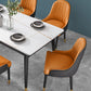 Glam Rectangle 1/3/4/5/7 Pieces Dinette Set Metal Legs Indoor Dining Table Set Clearhalo 'Dining Room Sets' 'Dining Tables & Seating' 'dining_room_set' 'furn' 'furn_dining_room_set' 'Furniture' 'Kitchen & Dining Furniture' 5870932