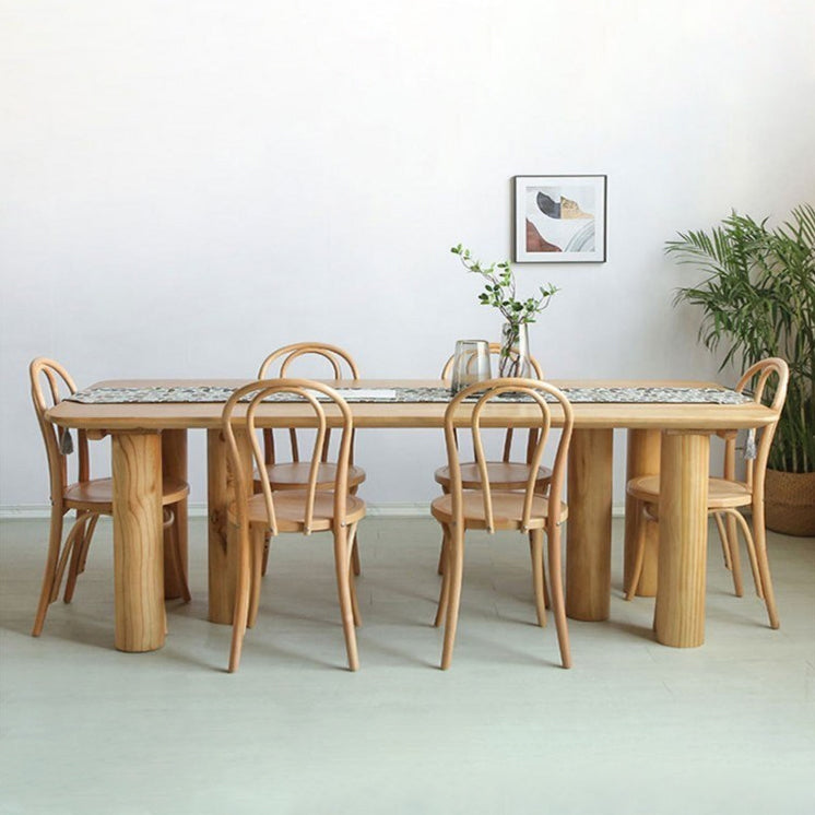 Modern Dining Set 1/5/7 Pieces Rectangle Pine Wood Dining Table for Living Room Clearhalo 'Dining Room Sets' 'Dining Tables & Seating' 'dining_room_set' 'furn' 'furn_dining_room_set' 'Furniture' 'Kitchen & Dining Furniture' 5870951