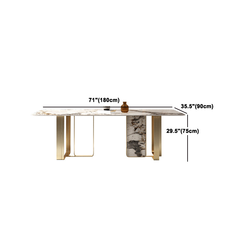 Glam Sintered Stone Dining Set Rectangle 1/3/4/5/6 Pieces Dining Set