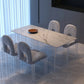 Juego de comedor moderno, mesa de comedor rectangular de piedra de 1/5 piezas para comedor y cocina