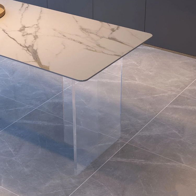 Juego de comedor moderno, mesa de comedor rectangular de piedra de 1/5 piezas para comedor y cocina