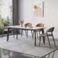 Contemporary Sintered Stone Table Set 1/2/5/7 Pieces Dining Set for Dining Areas 5 Pieces: Table, 2 Brown+2 Grey Chairs Clearhalo 'Dining Room Sets' 'Dining Tables & Seating' 'dining_room_set' 'furn' 'furn_dining_room_set' 'Furniture' 'Kitchen & Dining Furniture' 5871052