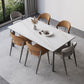 Contemporary Sintered Stone Table Set 1/2/5/7 Pieces Dining Set for Dining Areas 7 Pieces: Table, 6 Chairs Clearhalo 'Dining Room Sets' 'Dining Tables & Seating' 'dining_room_set' 'furn' 'furn_dining_room_set' 'Furniture' 'Kitchen & Dining Furniture' 5871053