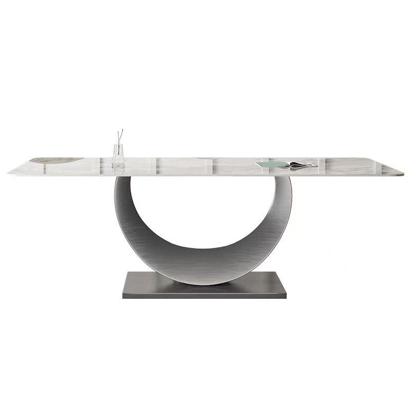 Contemporary Sintered Stone Table Set 1/3/4/5/7 Pieces Dining Set for Dining Areas Clearhalo 'Dining Room Sets' 'Dining Tables & Seating' 'dining_room_set' 'furn' 'furn_dining_room_set' 'Furniture' 'Kitchen & Dining Furniture' 5871087