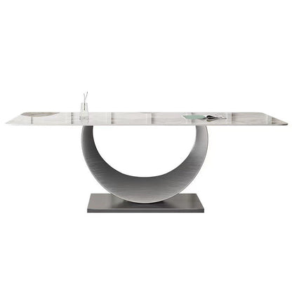 Contemporary Sintered Stone Table Set 1/3/4/5/7 Pieces Dining Set for Dining Areas Clearhalo 'Dining Room Sets' 'Dining Tables & Seating' 'dining_room_set' 'furn' 'furn_dining_room_set' 'Furniture' 'Kitchen & Dining Furniture' 5871087