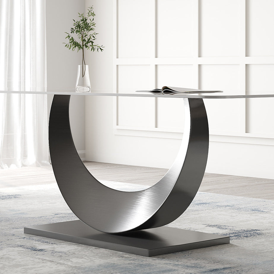 Contemporary Sintered Stone Table Set 1/3/4/5/7 Pieces Dining Set for Dining Areas Clearhalo 'Dining Room Sets' 'Dining Tables & Seating' 'dining_room_set' 'furn' 'furn_dining_room_set' 'Furniture' 'Kitchen & Dining Furniture' 5871091