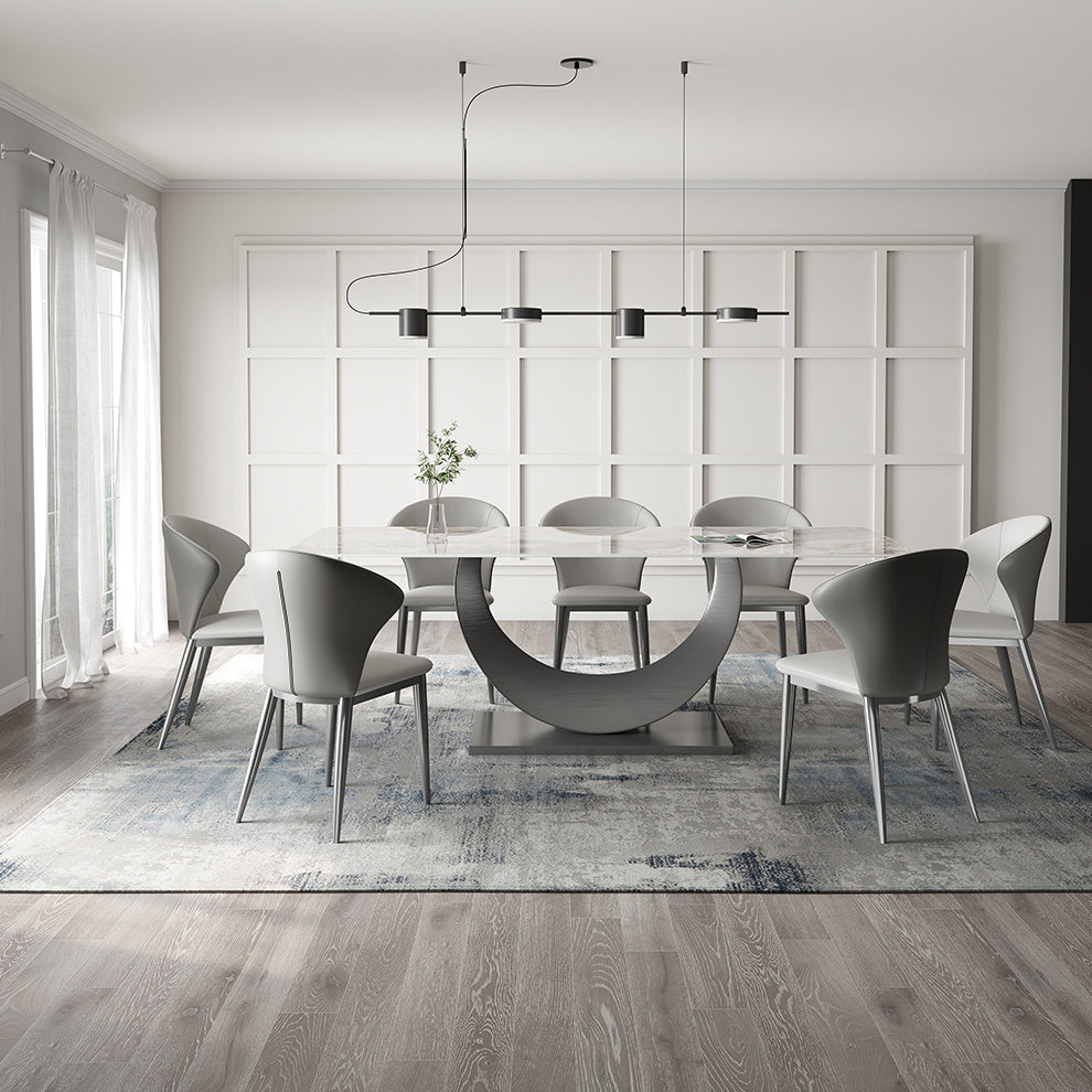 Contemporary Sintered Stone Table Set 1/3/4/5/7 Pieces Dining Set for Dining Areas Clearhalo 'Dining Room Sets' 'Dining Tables & Seating' 'dining_room_set' 'furn' 'furn_dining_room_set' 'Furniture' 'Kitchen & Dining Furniture' 5871095