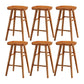 Solid Wood Armless Bar Chair Modern Backless Footrest Bar Stool