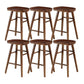 Solid Wood Armless Bar Chair Modern Backless Footrest Bar Stool