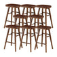 Solid Wood Armless Bar Chair Modern Backless Footrest Bar Stool