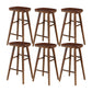 Solid Wood Armless Bar Chair Modern Backless Footrest Bar Stool