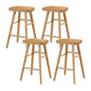 Solid Wood Armless Bar Chair Modern Backless Footrest Bar Stool