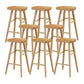 Solid Wood Armless Bar Chair Modern Backless Footrest Bar Stool