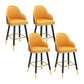 Modern Swivel Home Bar Stool Matte Finish Leather Armed Stool Yellow-Gray 4 Piece Set Short Stool(22"H) Clearhalo 'Bar Furniture' 'Bar Stools' 'bar_stools' 'furn' 'furn_bar_stools' 'Furniture' 'Kitchen & Dining Furniture' 5871181