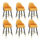 Modern Swivel Home Bar Stool Matte Finish Leather Armed Stool Yellow-Gray 6 Piece Set Short Stool(22"H) Clearhalo 'Bar Furniture' 'Bar Stools' 'bar_stools' 'furn' 'furn_bar_stools' 'Furniture' 'Kitchen & Dining Furniture' 5871184