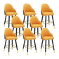 Modern Swivel Home Bar Stool Matte Finish Leather Armed Stool Yellow-Gray 8 Piece Set Short Stool(22"H) Clearhalo 'Bar Furniture' 'Bar Stools' 'bar_stools' 'furn' 'furn_bar_stools' 'Furniture' 'Kitchen & Dining Furniture' 5871186
