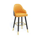 Modern Swivel Home Bar Stool Matte Finish Leather Armed Stool Yellow-Gray 1 Piece Counter Stool(26"H) Clearhalo 'Bar Furniture' 'Bar Stools' 'bar_stools' 'furn' 'furn_bar_stools' 'Furniture' 'Kitchen & Dining Furniture' 5871188