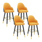 Modern Swivel Home Bar Stool Matte Finish Leather Armed Stool Yellow-Gray 4 Piece Set Counter Stool(26"H) Clearhalo 'Bar Furniture' 'Bar Stools' 'bar_stools' 'furn' 'furn_bar_stools' 'Furniture' 'Kitchen & Dining Furniture' 5871192