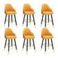 Modern Swivel Home Bar Stool Matte Finish Leather Armed Stool Yellow-Gray 6 Piece Set Counter Stool(26"H) Clearhalo 'Bar Furniture' 'Bar Stools' 'bar_stools' 'furn' 'furn_bar_stools' 'Furniture' 'Kitchen & Dining Furniture' 5871194