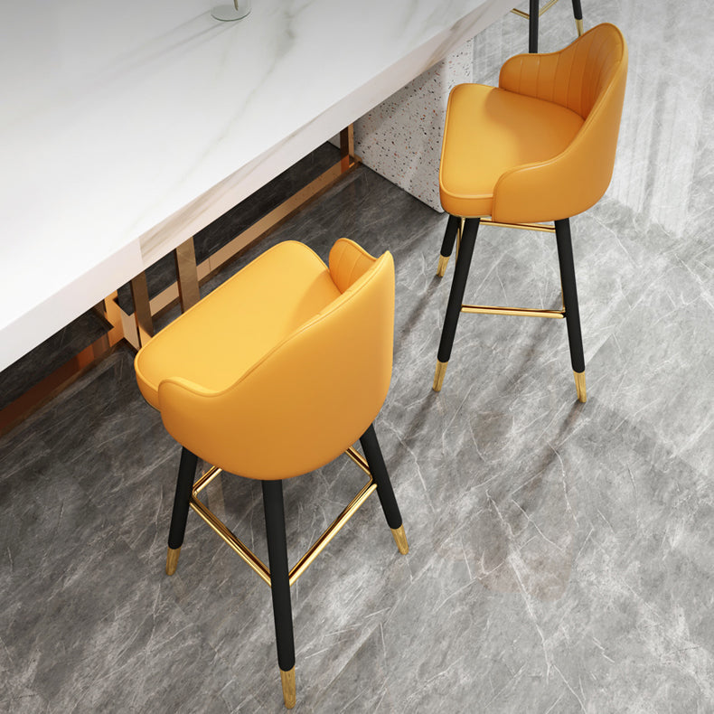 Modern Swivel Home Bar Stool Matte Finish Leather Armed Stool Clearhalo 'Bar Furniture' 'Bar Stools' 'bar_stools' 'furn' 'furn_bar_stools' 'Furniture' 'Kitchen & Dining Furniture' 5871196