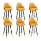 Modern Swivel Home Bar Stool Matte Finish Leather Armed Stool Yellow-Gray 6 Piece Set Bar Stool(30"H) Clearhalo 'Bar Furniture' 'Bar Stools' 'bar_stools' 'furn' 'furn_bar_stools' 'Furniture' 'Kitchen & Dining Furniture' 5871200