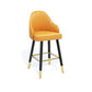 Modern Swivel Home Bar Stool Matte Finish Leather Armed Stool Yellow 1 Piece Short Stool(22"H) Clearhalo 'Bar Furniture' 'Bar Stools' 'bar_stools' 'furn' 'furn_bar_stools' 'Furniture' 'Kitchen & Dining Furniture' 5871202