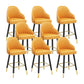 Modern Swivel Home Bar Stool Matte Finish Leather Armed Stool Yellow 8 Piece Set Short Stool(22"H) Clearhalo 'Bar Furniture' 'Bar Stools' 'bar_stools' 'furn' 'furn_bar_stools' 'Furniture' 'Kitchen & Dining Furniture' 5871206