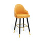 Modern Swivel Home Bar Stool Matte Finish Leather Armed Stool Yellow 1 Piece Counter Stool(26"H) Clearhalo 'Bar Furniture' 'Bar Stools' 'bar_stools' 'furn' 'furn_bar_stools' 'Furniture' 'Kitchen & Dining Furniture' 5871207