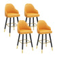Modern Swivel Home Bar Stool Matte Finish Leather Armed Stool Yellow 4 Piece Set Counter Stool(26"H) Clearhalo 'Bar Furniture' 'Bar Stools' 'bar_stools' 'furn' 'furn_bar_stools' 'Furniture' 'Kitchen & Dining Furniture' 5871209
